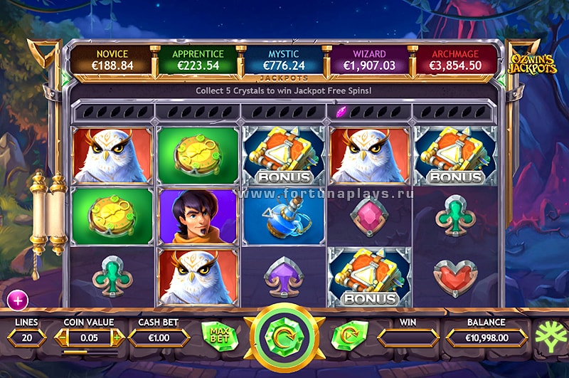 Ozwins Jackpots автомат в казино Плей Фортуна